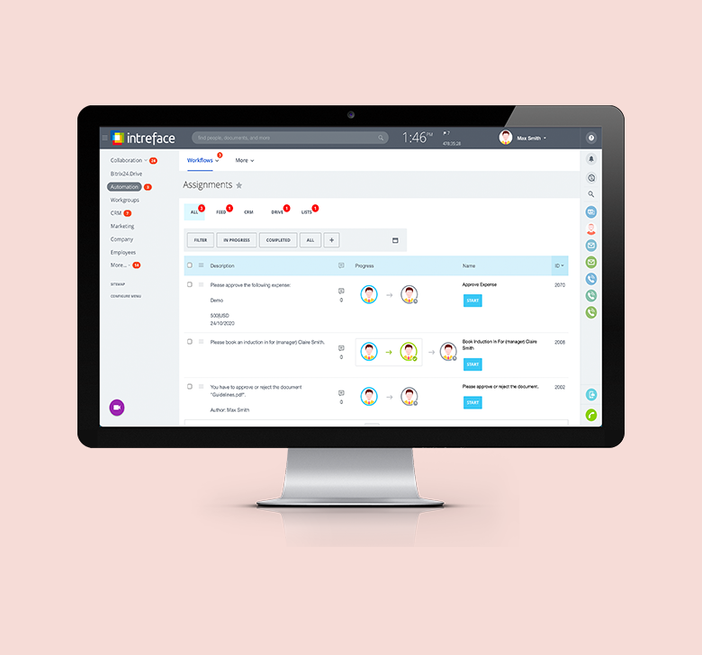 Workflows on Bitrix24 Mobile App